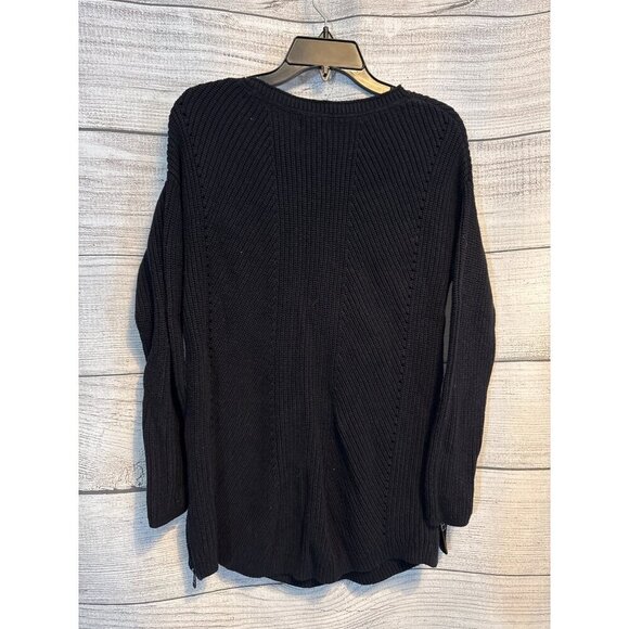 Caslon Ribbed Knit Sweater With Side Zippers Size M - Picture 4 of 5